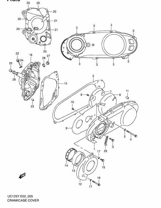 Crankcase cover ass`y (v