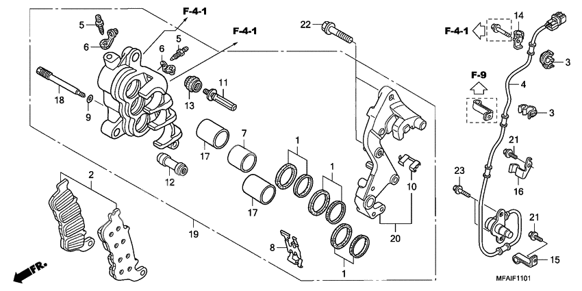 R. front brake caliper              

                  CBF1000A/T/S