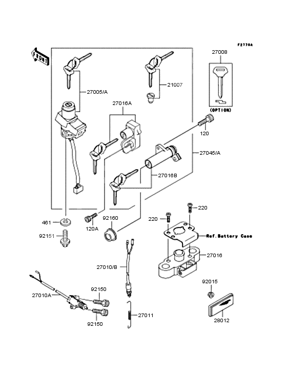 Ignition switch              

                  ZR400-F5‾F8