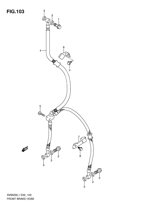 Front brake hose              

                  Sv650sl1 e24