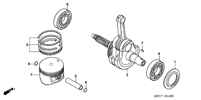 Crankshaft/piston