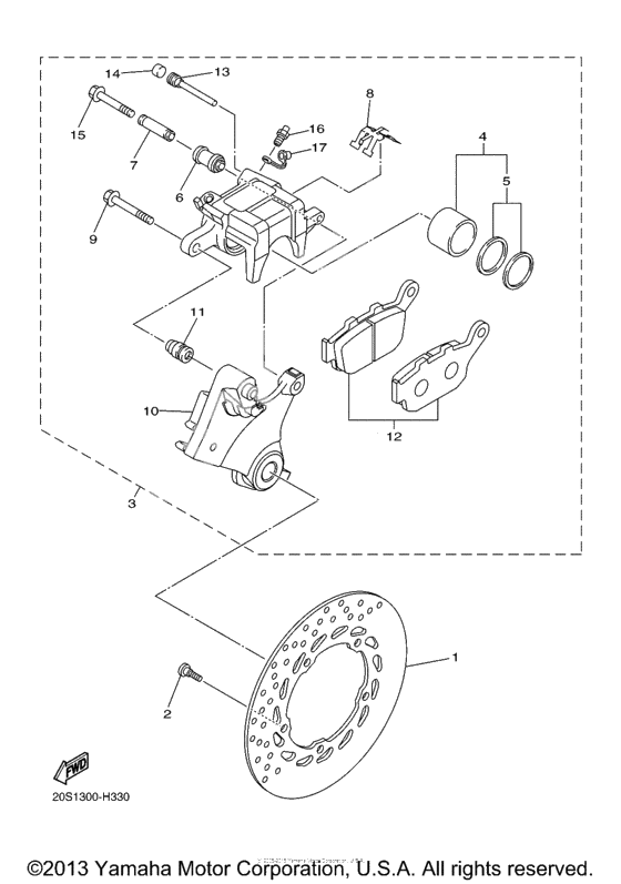 Rear brake caliper