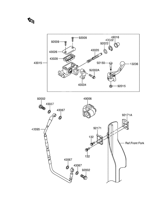 Front master cylinder