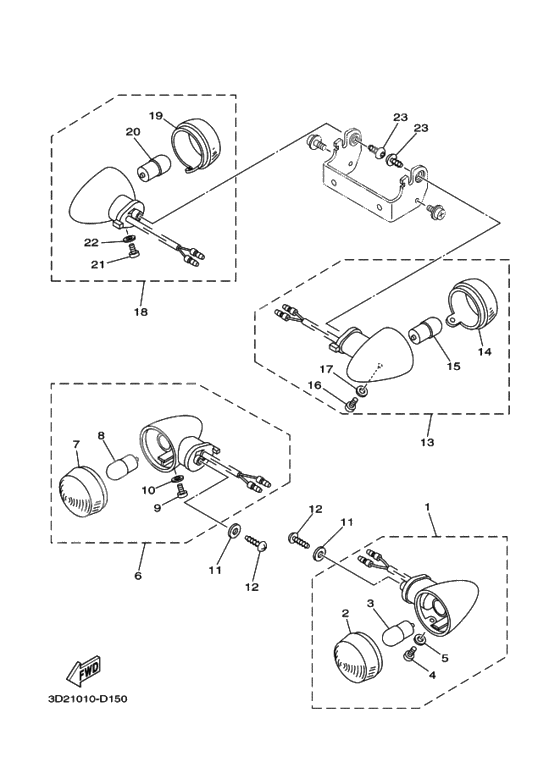 Rear flasher light assy