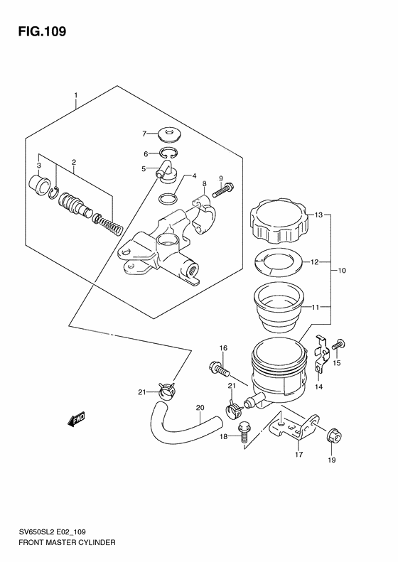 Front master cylinder              

                  Sv650sal2 e24