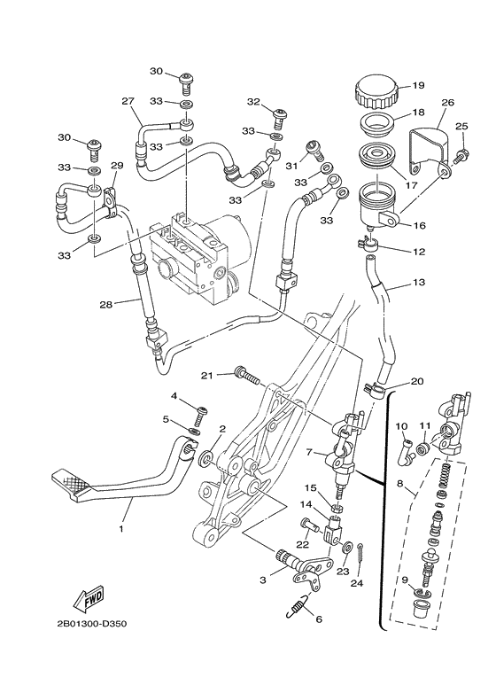 Rear master cylinder