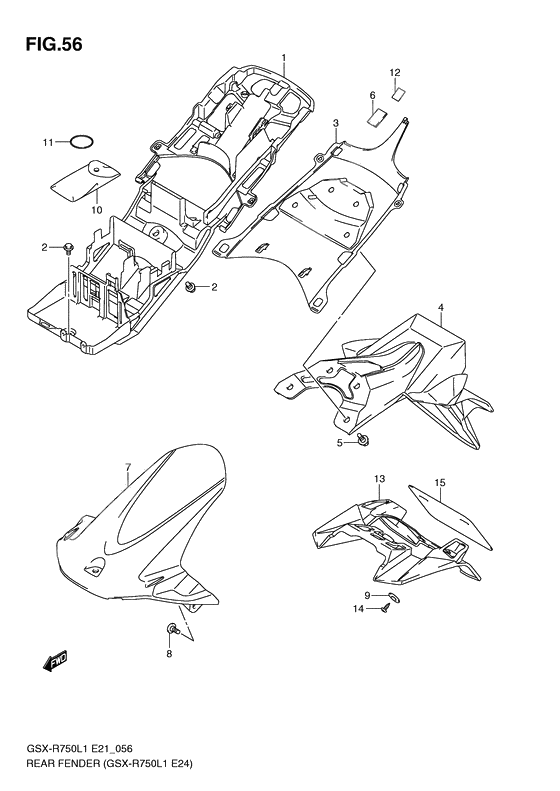Rear fender              

                  Gsx-r750l1 e24
