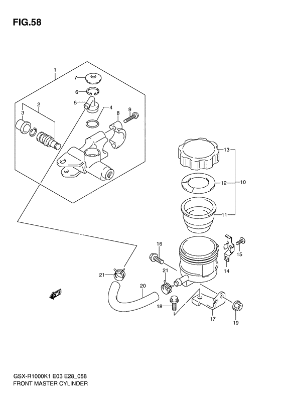 Front master cylinder