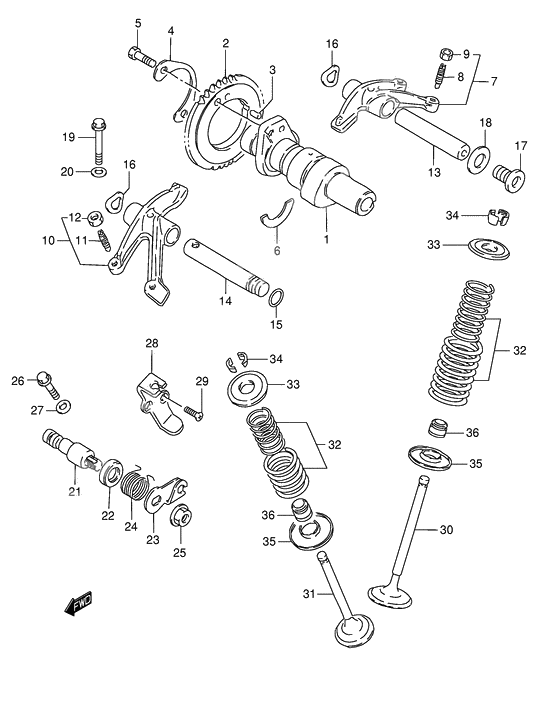 Cam shaft/valve