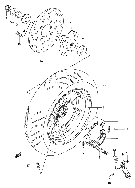 Rear wheel complete assy