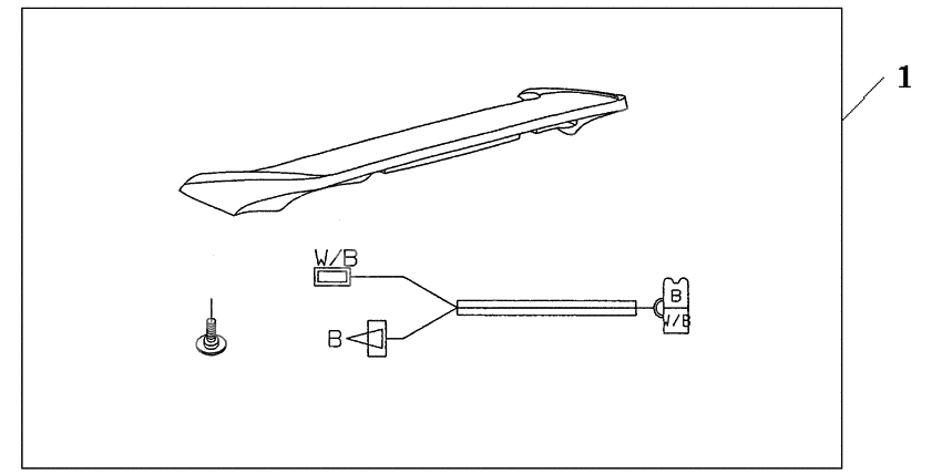 Rear spoiler bloodstone red metallic