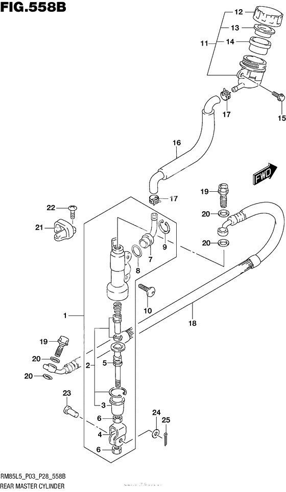 Задний тормозной цилиндр (Rm85L5 P28)