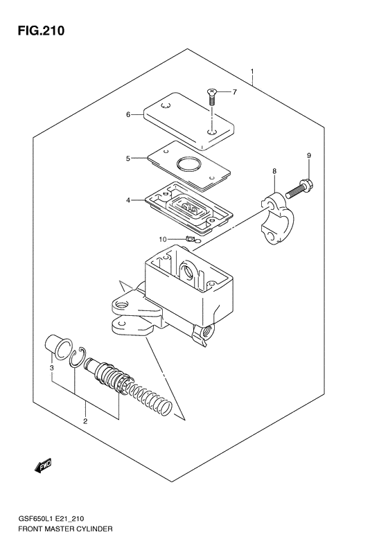 Front master cylinder              

                  Gsf650sul1 e21