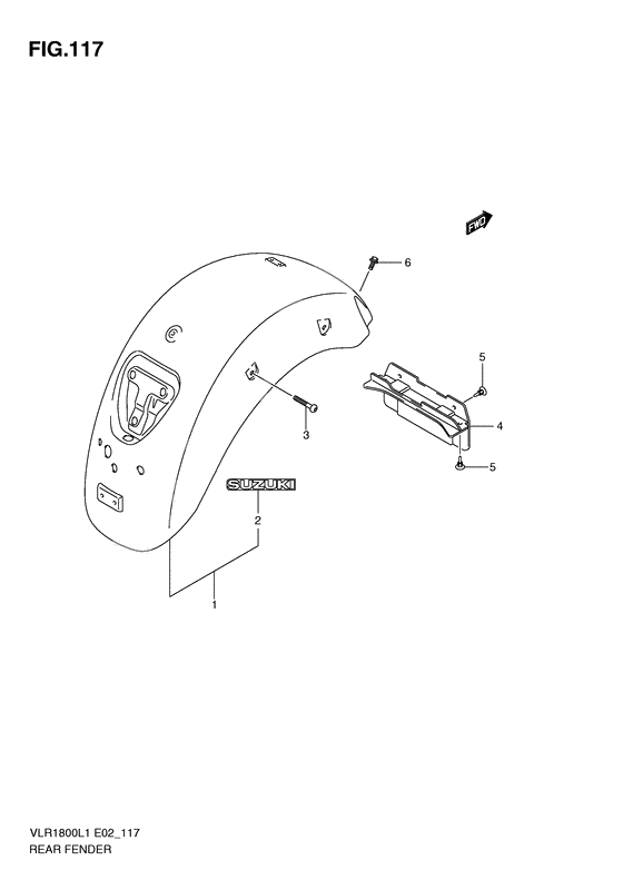 Rear fender              

                  Vlr1800ufl1 e19