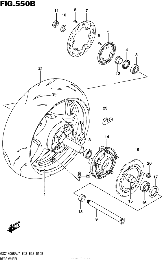 Заднее колесо (Gsx1300Ral7 E28)