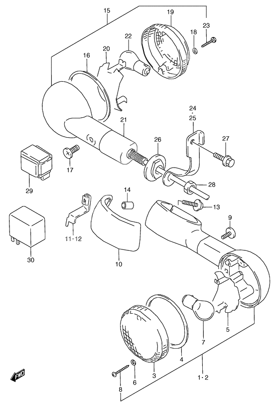 Turnsignal front & rear lamp