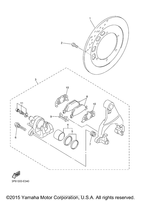 Rear brake caliper