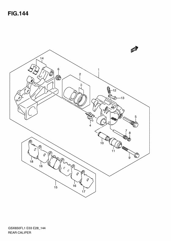 Rear caliper              

                  Gsx650fal1 e33
