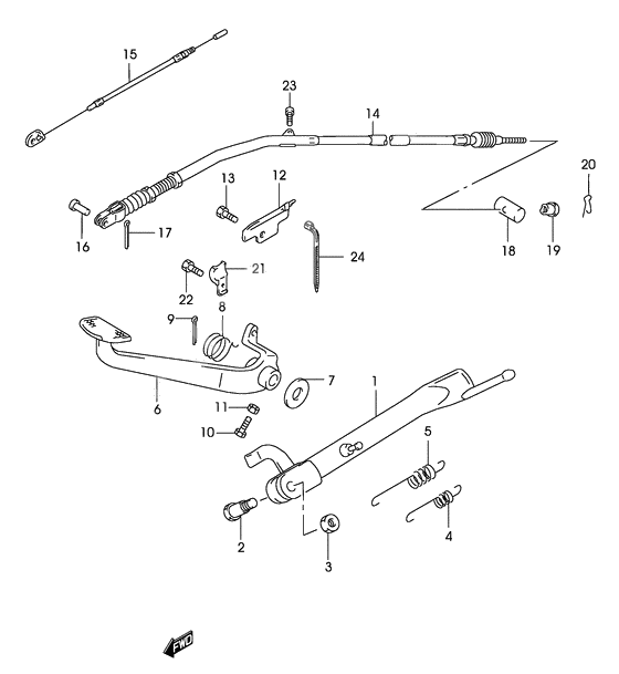 Stand - rear brake