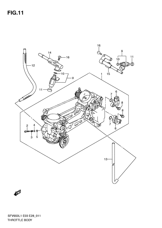 Throttle body              

                  Sfv650l1 e28