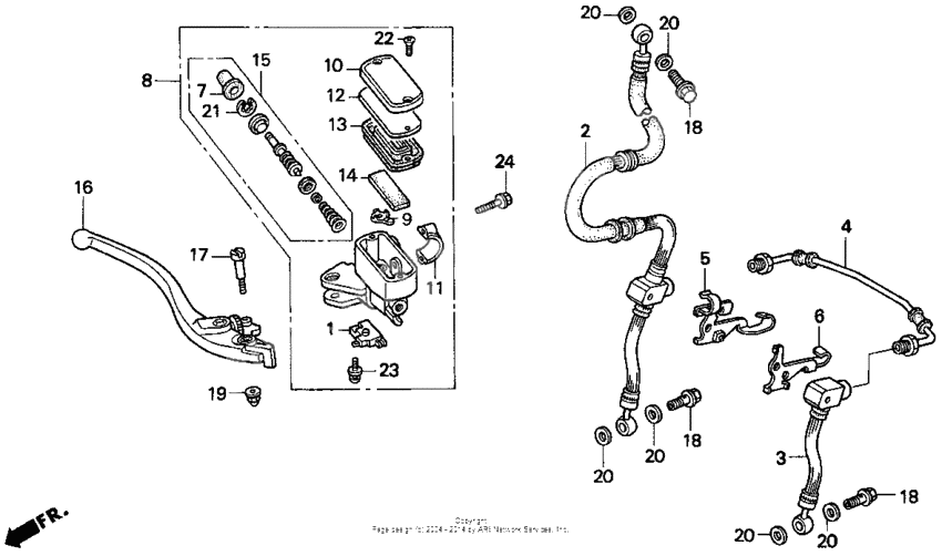 F3 fr. brake master cyl. 95-96