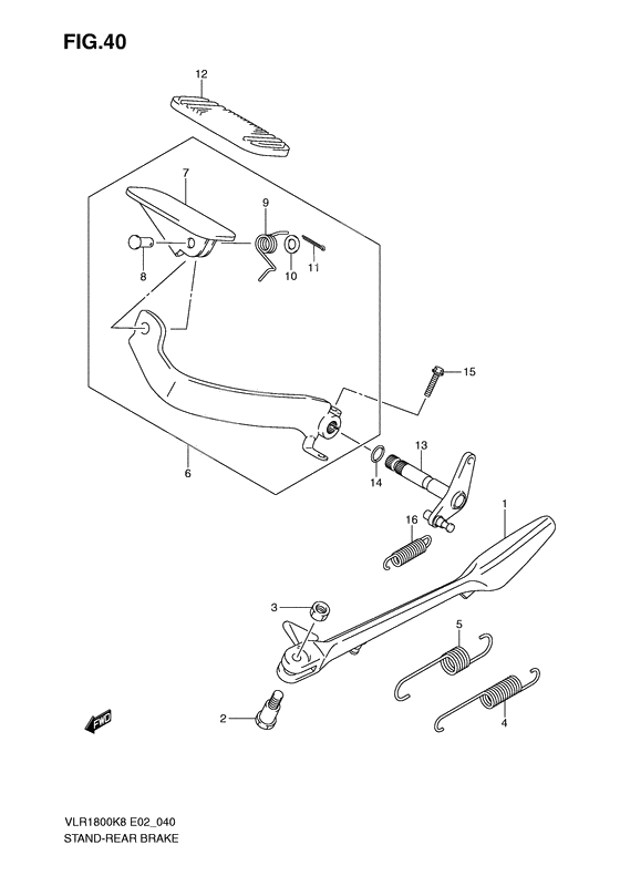 Stand-rear brake