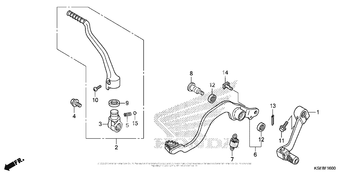 Pedal + kick starter arm