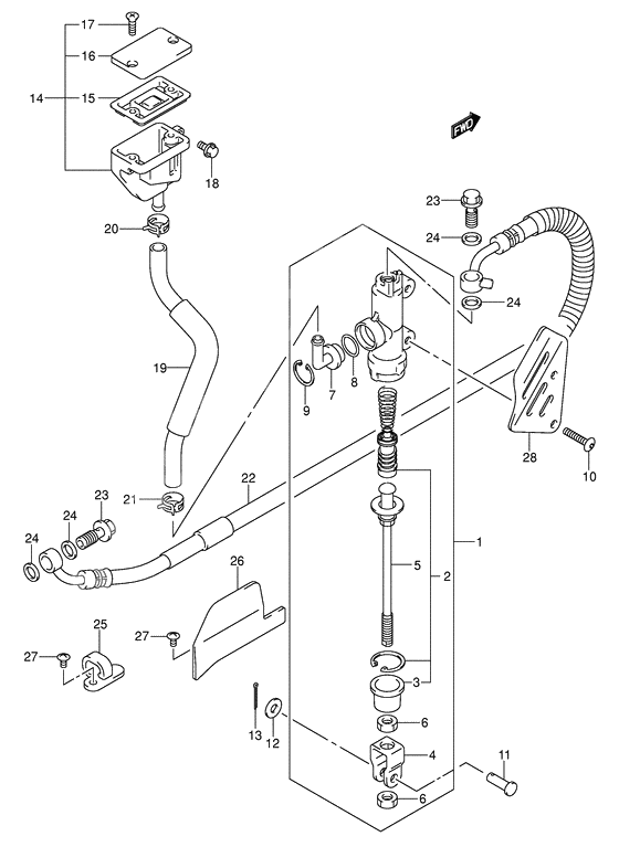 Rear master cylinder