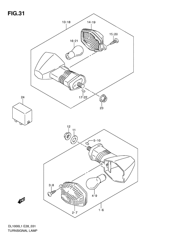 Turnsignal front & rear lamp