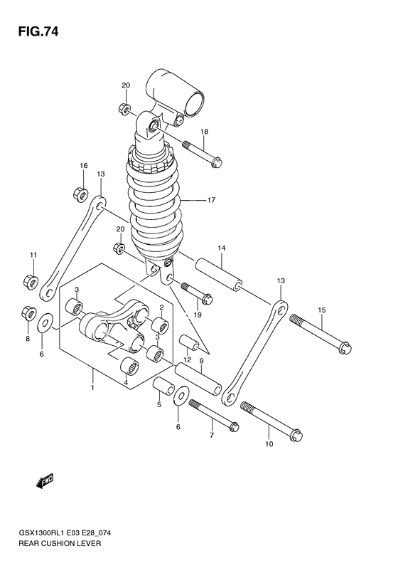 Rear cushion lever              

                  Gsx1300rl1 e28