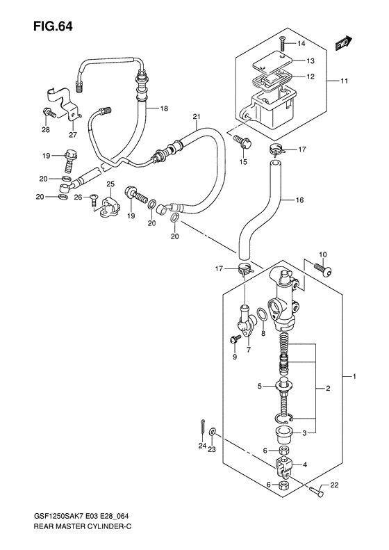 Rear master cylinder              

                  Gsf1250sak7/sak8/sak9