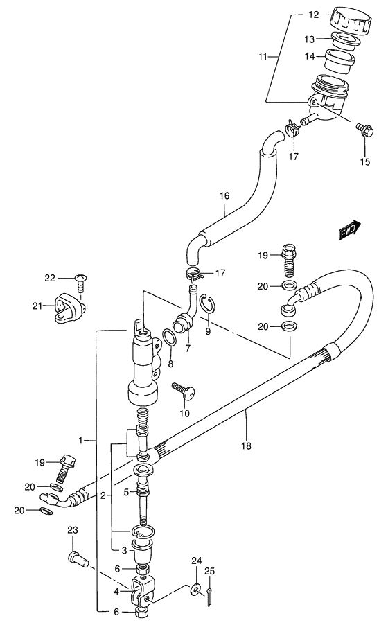 Rear master cylinder