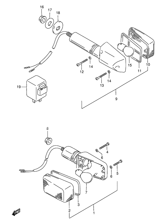 Turnsignal front & rear lamp