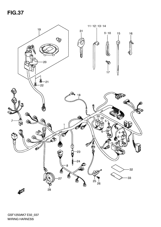 Wiring harness              

                  Gsf1250sak7/sak8/sak9/sazk9/sal0