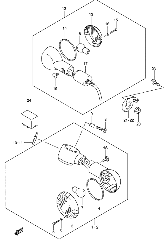 Turnsignal front & rear lamp