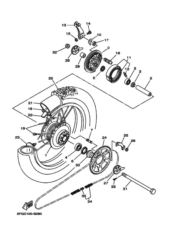 Rear wheel complete assy