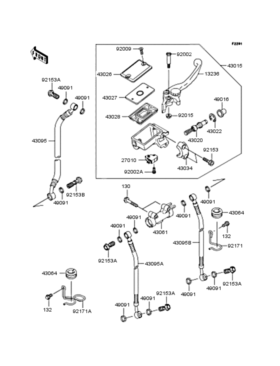 Front master cylinder