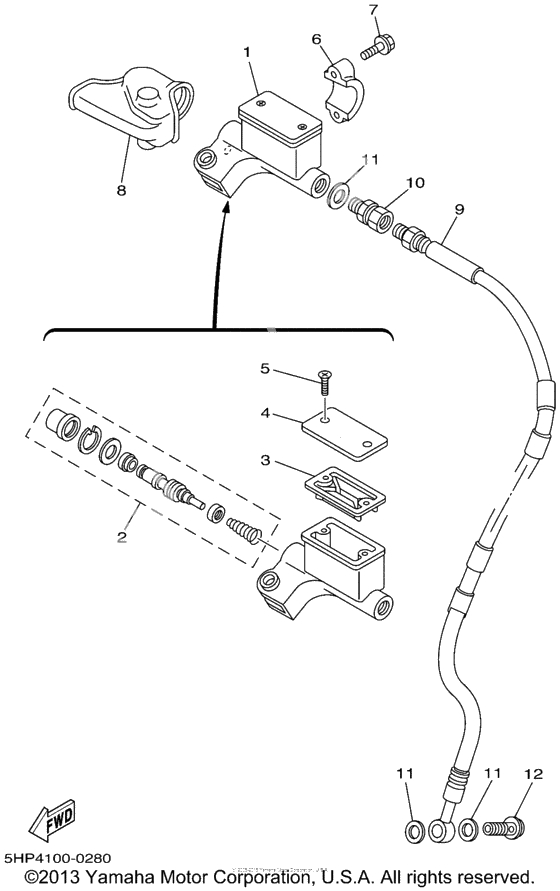 Front master cylinder