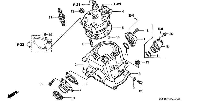 Cylinder/cylinder head              

                  CR125R2,3