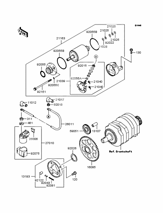 Starter motor/starter clutch