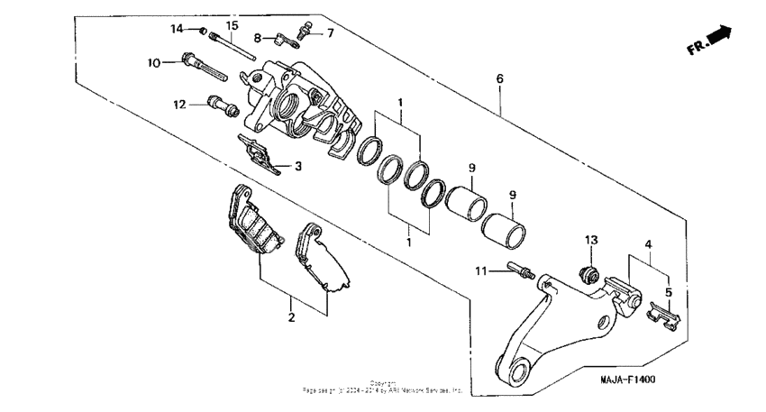Rear brake caliper (1)