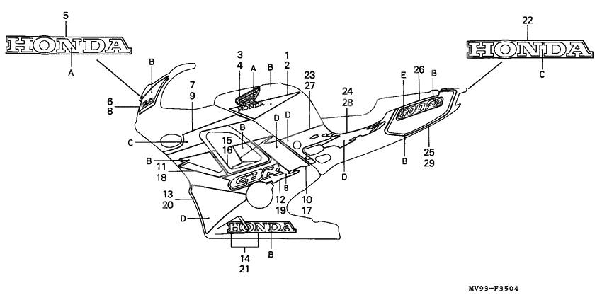 Decal              

                  CBR600F2R
