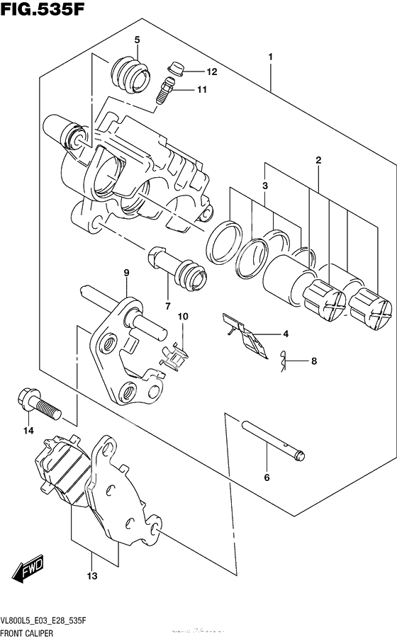 Передний тормозной суппорт (Vl800Bl5 E28)