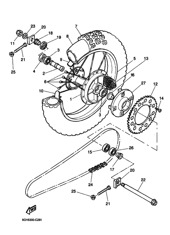 Rear wheel complete assy