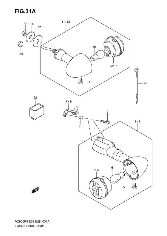 Turnsignal front & rear lamp              

                  Vz800k9