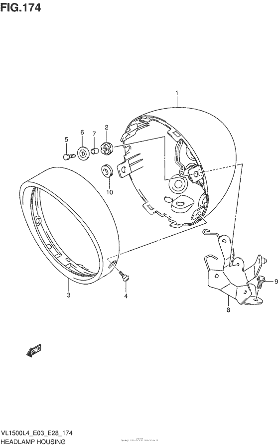 Кожух фары (Vl1500L4 E28)