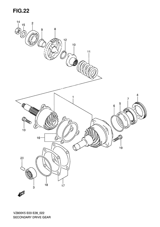 Secondary drive gear