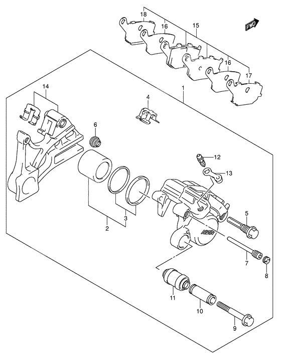 Rear caliper