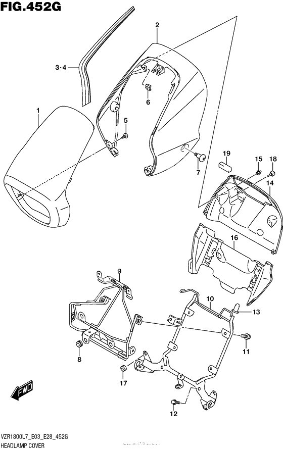 Накладка фары (For Bbd) (Vzr1800Bzl7 E33)