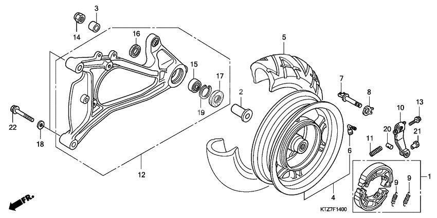 Rear wheel/swingarm